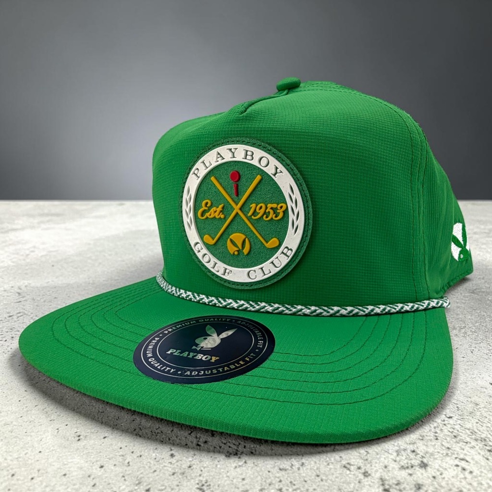 Playboy Golf Club Golfer Hat Green Rope Adjustable Snapback OSFM Logo Cap NEW‎